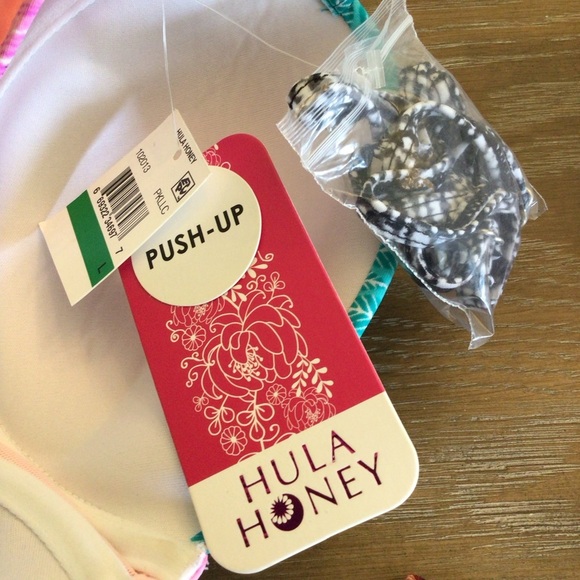 Hula Honey Juniors Leaf Breeze Underwire Push Up Strapless Bikini Top Size Large - Picture 9 of 10